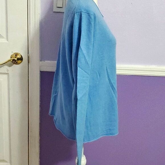 Cashmere Blue Soft Relaxed  Slouchy Fit Long Sleeve Sweater - Picture 3 of 8